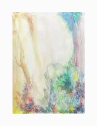 Peinture de Garrigue autour d'Uzès - Aquarelle de Prad