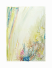 Peinture de Garrigue autour d'Uzès - Aquarelle de Prad