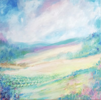 Vignes et Vallons 100 x 100 cm - Peinture acrylique de Prad