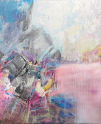 Sentier 01, peinture acrylique, 120 x 100 cm